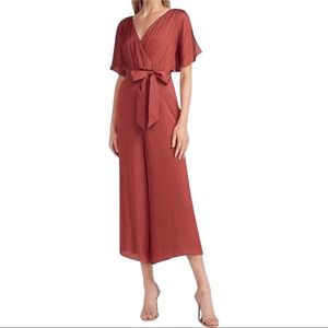 Express Satin Flutter Sleeve Jumpsuit